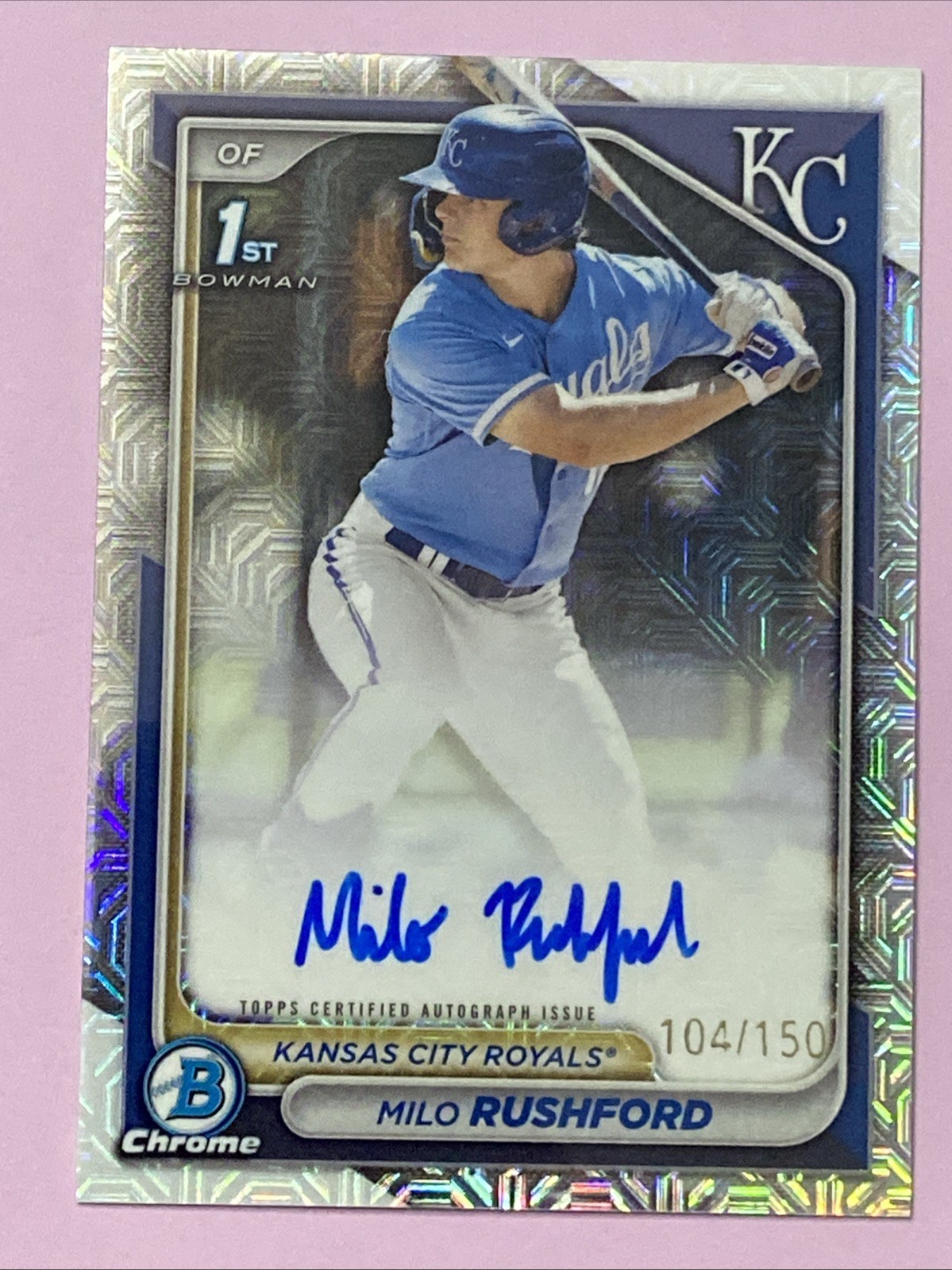 2024 Bowman Chrome Baseball 1st HTA Choice Refractor Auto Milo Rushford /150