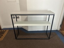 Danetti White Console Table With Glass Shelf