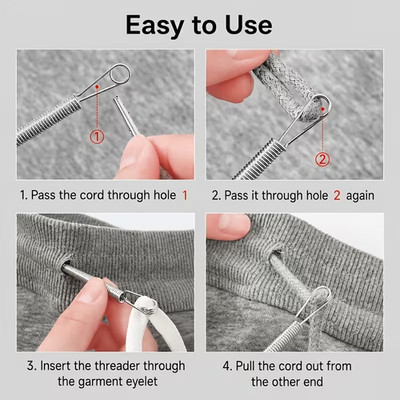 1pc Spring Wire Threader Tool Bendable Needle Stringer for Sewing Craft Repair