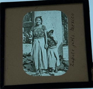 Vintage GWW Magic Lantern Glass Slide Zapote Girls Mexico Au Post (9)