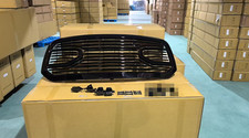 Front Grille Assembly Fits 2013-2018 Dodge Ram 1500 With Letters Gloss Black Front Grille Assembly Fits 2013-2018 Dodge Ram 1500 With Letters Gloss Black