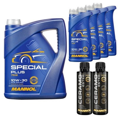 9L MANNOL Motoröl SPECIAL PLUS 10W-30 Inkl. 2x Additive Ceramo Ester 9829