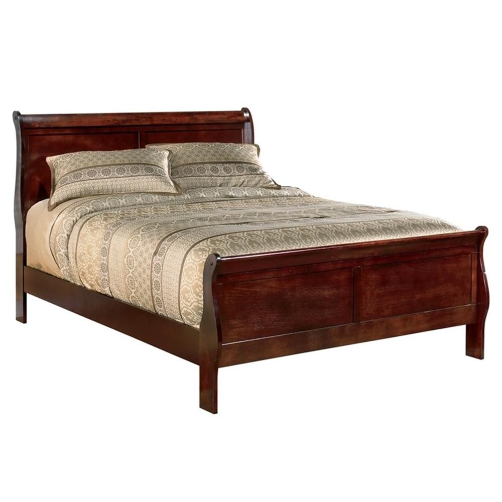 Signature Design by Ashley Alisdair Sleigh King/Cal King Bed in Warm Dark Brown