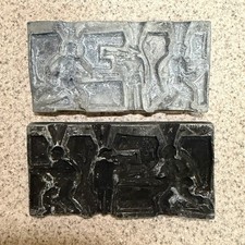 VINTAGE TOY SOLDIER LEAD MOLD 5671 "3 SOLDIERS, TRUMPET  100 ORIGINAL 1930  s