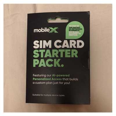 MobileX 5G Prepaid SIM Card Starter Pack, AI-powered Access, $10 Credit