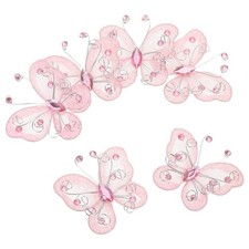24Pcs Realistic Pink Butterfly Hairpins Metal Clips for Bridal Use