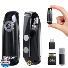 Mini Body Camera 1080P 64GB Action Camera POV Cam Wearable Camcorder Loop Record