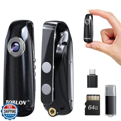 BOBLOV Mini Body Camera with Video 64GB Action Camera, Small Cameras for Vlog