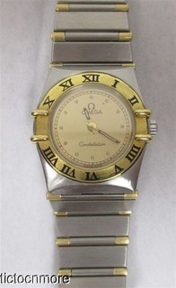 OMEGA CONSTELLATION WATCH CHAMPAGNE DIAL SS/ 18K GOLD BEZEL WORKS! NO RESERVE!