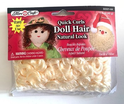 Fibre Craft Quick Curls Doll Hair 1.4 oz Pkg BLONDE
