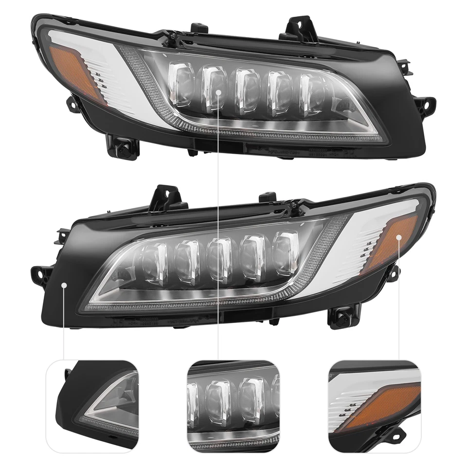 For 2017-2020 Lincoln Continental Full LED Headlights Non-AFS Headlamps Pair Set Foto 3 de 4