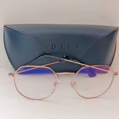New DIFF Eyewear James Blue Light Blocking Eyeglasses 50/18/140 Eye Protection