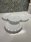 4 Vintage Hazel Atlas White Crinoline Ripple Luncheon Plates