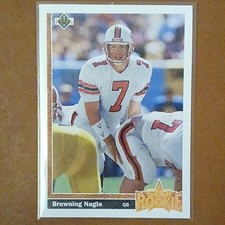Upper Deck 1991 Browning Nagle #11 Star Rookie New York Jets NFL Football Card