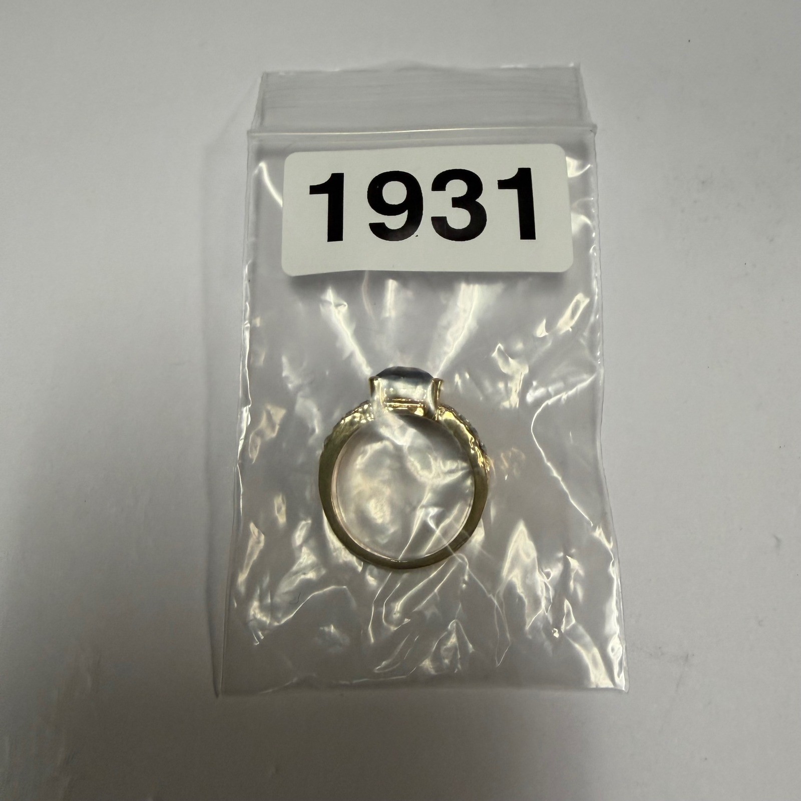 Gold Tone Statement Ring Large Black Emerald Cut … - image 5