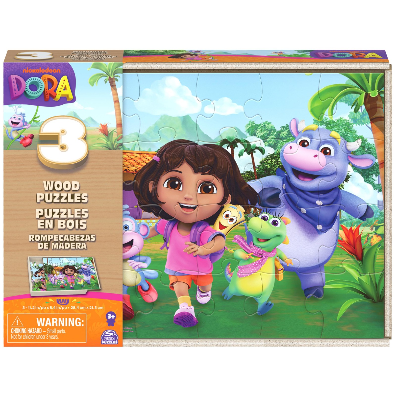 Spin Master Games, Set of 3 Dora Wood Puzzles, 24 Pieces Eac