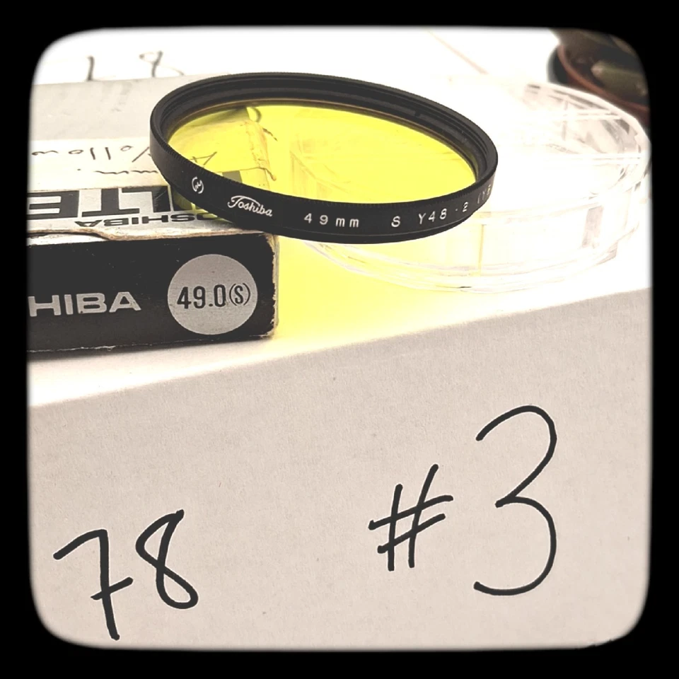 GENUINE TOSHIBA Y48 (Y2) YELLOW FILTER 49mm. *VGC* w/Case + Box. (refB) - Image 3 of 4