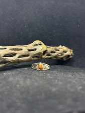 Native American Navajo Orange spiny oyster shell Sterling Silver ring size 9