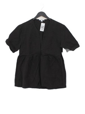 James Perse Damen Top S Schwarz 100% Leinen Tunika Neu Mit Etikett