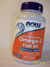 Omega-3 Fish Oil Molecularly Distilled 1,000 mg 100 Softgels Cardiovascular Supp
