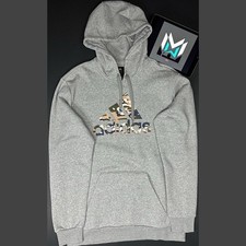 adidas Camo Print Pullover Hoodie Gray IP3211 Men  s Large