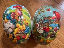 Two 11  German Fillable Eggs Paper Mache