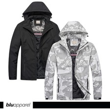 Men' Padded Waterproof Camo Coat Quilted Rain Jacket Men Warm Heavyweight Coat