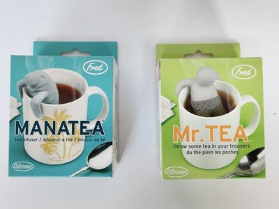 Fred Mr. Tea and Manatea Novelty Soft Molded Silicone Loose Leaf Infuser NEW