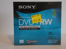 New 2 Pack of 3 Sony Handycam DVD RW Mini Discs 1.4GB 30 Min Single Sided