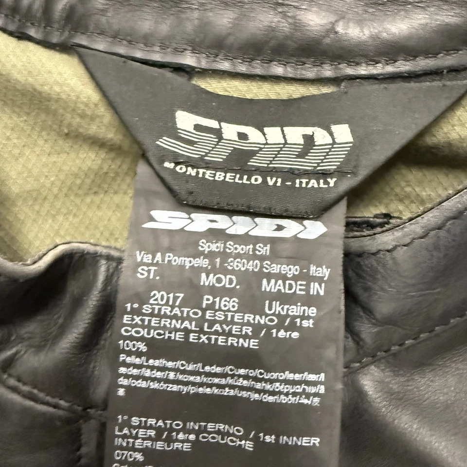 Spidi Motorcycle Leather Jacket Mens Size 50 - Image 3 of 4