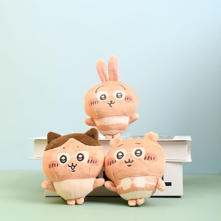 1PCS Chiikawa Beach Series Mini Tanned Version Plush Keychain