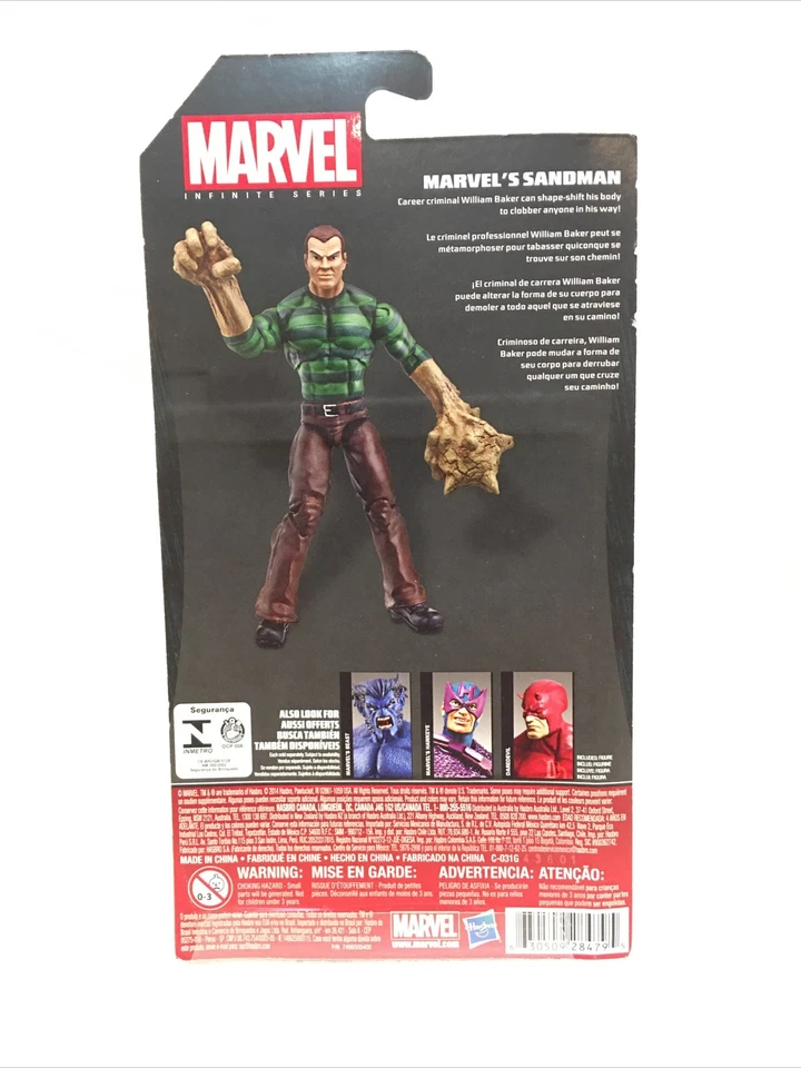Figura de acción Marvel Infinite Series Sandman 3,75" NUEVA 2014 Spider-Man Villano Foto 3 de 4