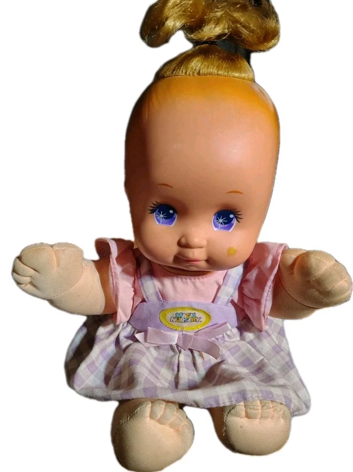 Vintage 1989 Mattel Magic Nursery Baby Doll W/Original Outfit Dress - Image 3 of 4
