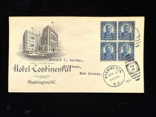 DC WASHINGTON APR 4 1925 FDC #586 BLOCK/4 TO WORDEN UNOFFICIAL CACHET, CV $65+