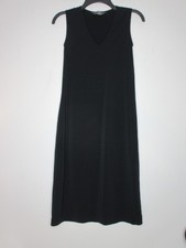 Banana Republic Women's Sleeveless V Neck Pull Over Black Midi Dress XS B78