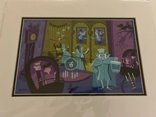 Framed Shag Disney Gallery Art Haunted Mansion 50th Year 31 Ghosts Matted