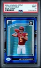 2024 PANINI DONRUSS OPTIC BLUE HYPER #248 JAYDEN DANIELS ROOKIE RC PSA 9