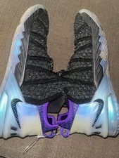 BOYS NIKE LEBRON 18 XVIII NRG GS KYLIAN MBAPPE Black Purple SIZE 6.5Y CT4677 001