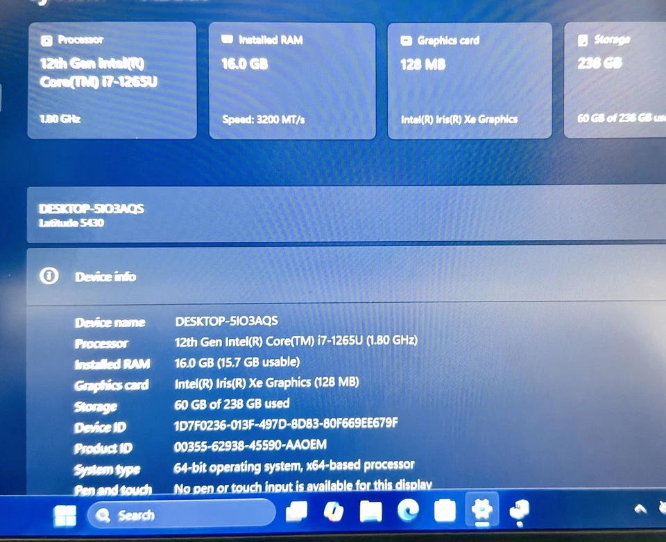 Dell Latitude 5430 · i7-1265U · 16GB · 256GB, photo 4 of 5
