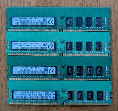 LOT OF FOUR | SK Hynix 8gb 1rx4 Pc4-2133p ECC Reg Server RAM