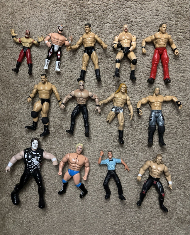 WWE Mixed Lot Wrestling Action Figures Sting Rey Mysterio 13pc Loose Unboxed