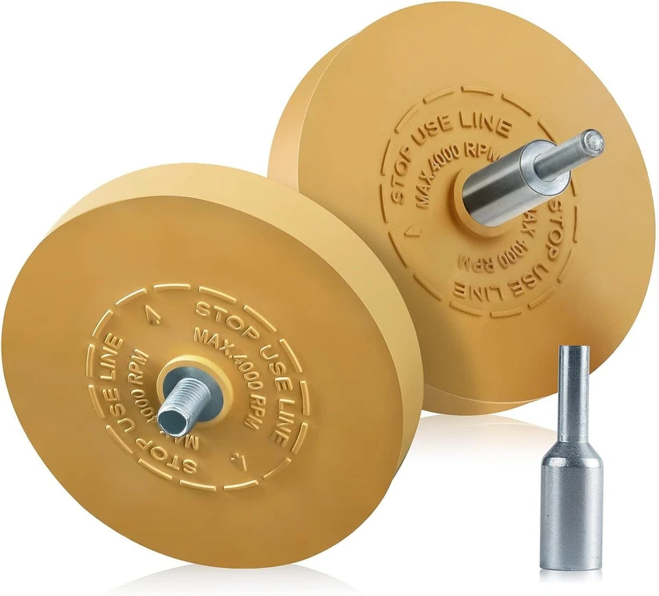 10x Folienradierer Klebegewichte-Entferner Kleber Radierscheibe Ø88mm + Adapter - Bild 2 von 4