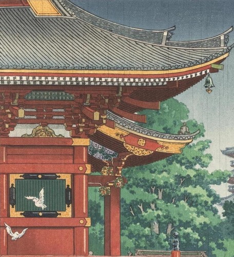 Tsuchiya Koitsu Woodblock Duplicate Poster "Asakusa Kannondo Temple" - 第 2/5 張圖片