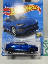 HOT WHEELS '17 LAMBORGHINI URUS BLUE #64 HW FACTORY FRESH 4/10 LONG CARD NEW !!!