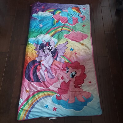 Vintage MY LITTLE PONY SLEEPING BAG Hasbro Rainbow Dash Pinkie Pie (READ) 