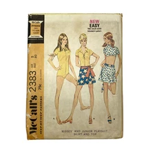 70s Bodysuit Skirt Top Juniors Size 5 Bust 30 McCalls 2383