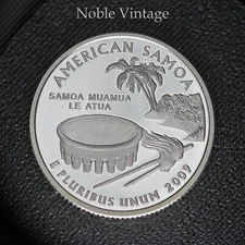 2009 S Silver Proof American Samoa Quarter - From a Proof Set - 90% Silver