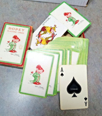 Walt Disney Enterprise Dopey  playing cards , Full deck with box vintage