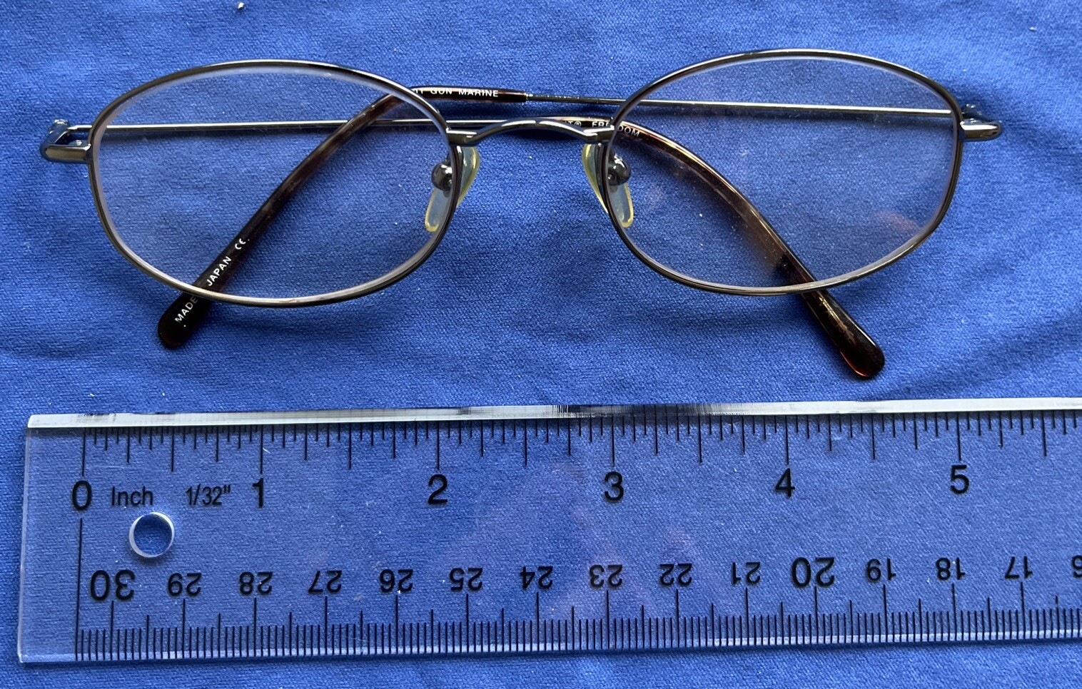 Wire Frame Prescription Eyeglasses G-401 Gun Marine Grant Freedom 5.25 Inch