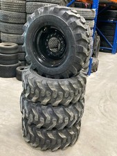 4 New 12 16.5 Skid Steer Tires Mounted Black 8 Hole Rims Mrl R4 Prem 2432